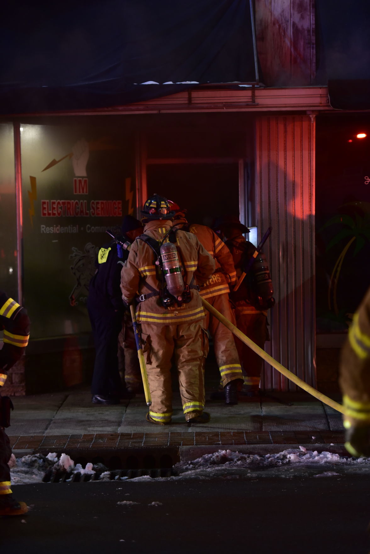 Crews battle fire at the Copper Penny